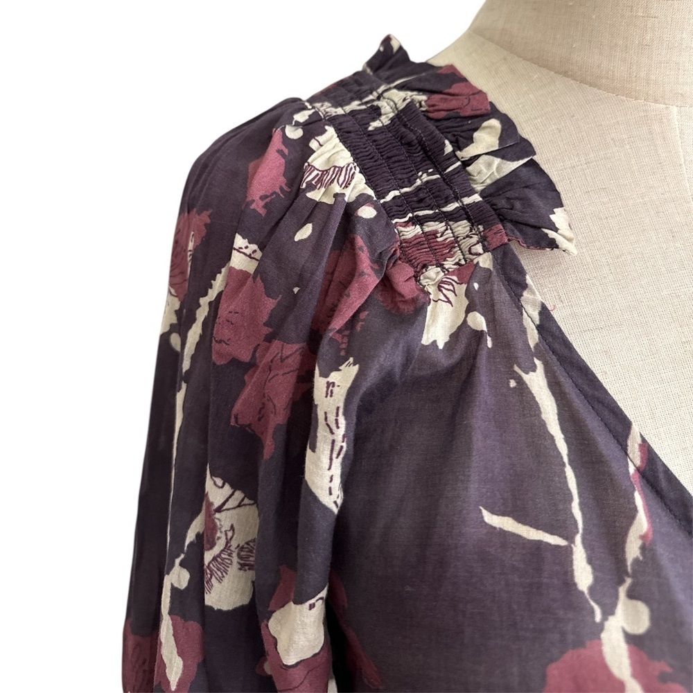 Free People Cleobella Valencia Wrap Top Purple Motif Size Medium New With Tags - Picture 5 of 11